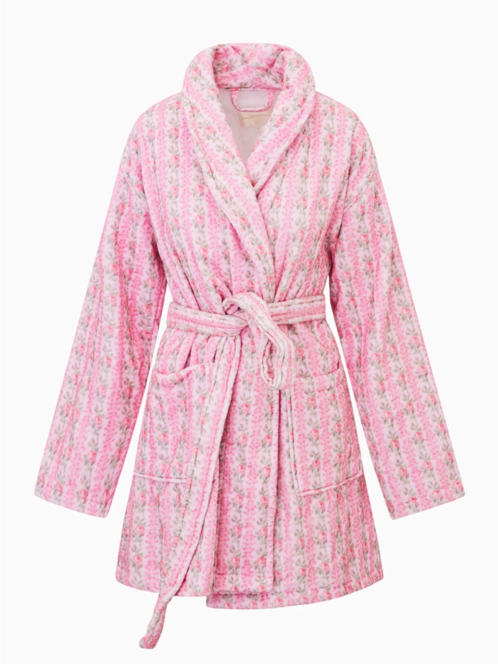 Loveshackfancy Kids Indie Cotton Bath Robe In Strawberry Macaroon, One Size